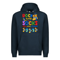 Navy rock your  world down syndrome Premium Hoodie - Artiststas