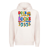Pale Pink rock your  world down syndrome Premium Hoodie - Artiststas