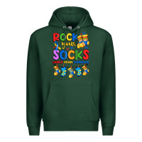 Sports Green rock your  world down syndrome Premium Hoodie - Artiststas