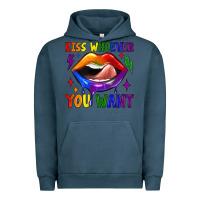 Pigment Midnight Navy kiss whoever you want Urban Hoodie - JahusDesignShop