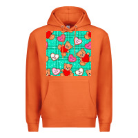 Carrot valentines day teddy bears and cookies seamless pattern Premium Hoodie - BundleAndBundleShop