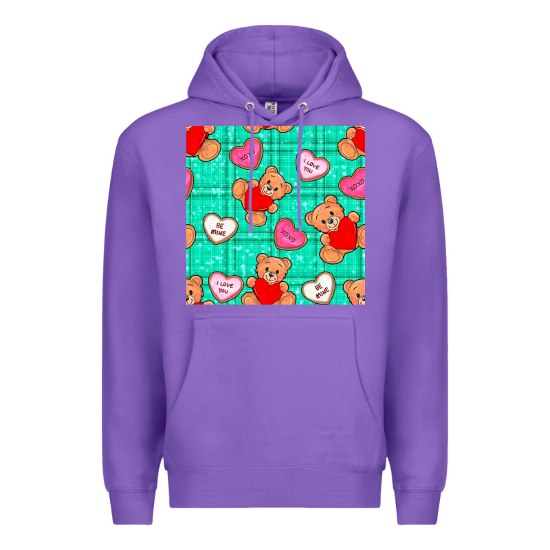Valentines Day Teddy Bears And Cookies Seamless Pattern Premium Hoodie by BundleAndBundleShop | Teevron