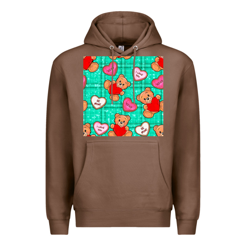 Valentines Day Teddy Bears And Cookies Seamless Pattern Premium Hoodie by BundleAndBundleShop | Teevron