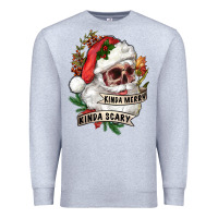 Heather Grey Kinda merry kinda scary Premium Sweatshirt - RanaPortraitStore