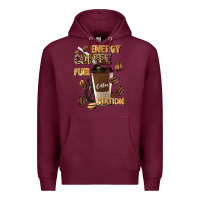 Burgundy energy coffee fuel station Premium Hoodie - Artiststas
