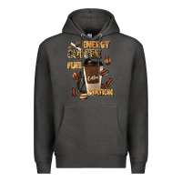 Charcoal Heather energy coffee fuel station Premium Hoodie - Artiststas