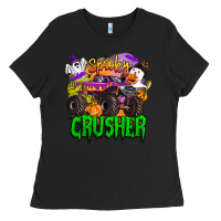 Black spooky crusher monster truck Ladies Tee - BarkalooDesign