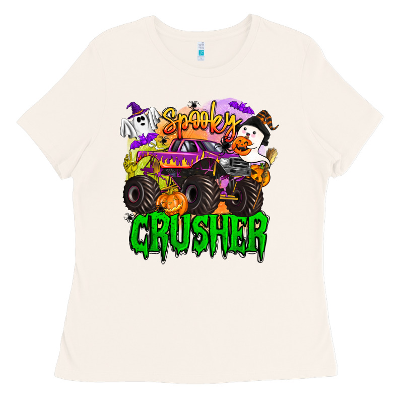 Spooky Crusher Monster Truck Ladies Tee by BarkalooDesign | Teevron