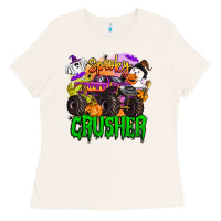 Bone spooky crusher monster truck Ladies Tee - BarkalooDesign