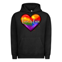 Pigment Black love is love heart Urban Hoodie - JahusDesignShop