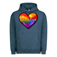 Pigment Midnight Navy love is love heart Urban Hoodie - JahusDesignShop