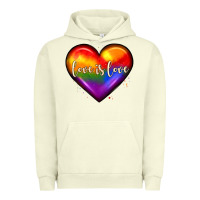 Pigment Pistachio love is love heart Urban Hoodie - JahusDesignShop