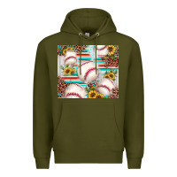 Army Green baseball leopard sunflower Premium Hoodie - JahusDesignShop