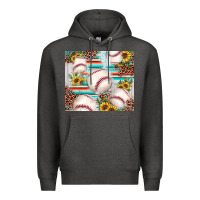 Charcoal Heather baseball leopard sunflower Premium Hoodie - JahusDesignShop