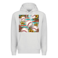 Dove Grey baseball leopard sunflower Premium Hoodie - JahusDesignShop