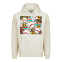 Oatmeal Heather baseball leopard sunflower Premium Hoodie - JahusDesignShop