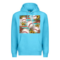 Ocean Blue baseball leopard sunflower Premium Hoodie - JahusDesignShop