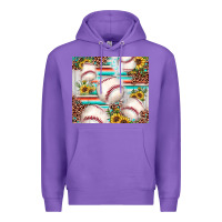 Purple baseball leopard sunflower Premium Hoodie - JahusDesignShop