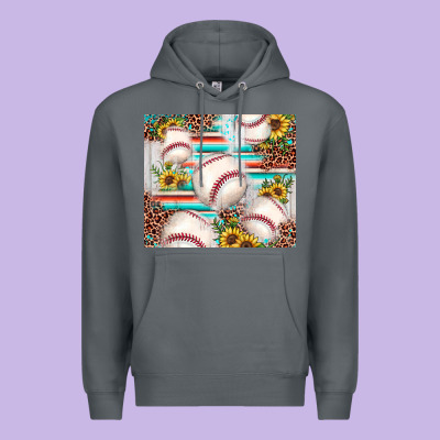Baseball Leopard Sunflower Premium Hoodie Designed By Jahusdesignshop