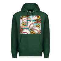 Sports Green baseball leopard sunflower Premium Hoodie - JahusDesignShop