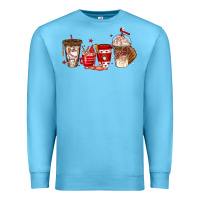 Ocean Blue baseball coffee cups Premium Sweatshirt - texasbilliewilder