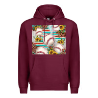Burgundy baseball leopard sunflower Premium Hoodie - JahusDesignShop