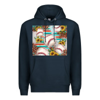 Navy baseball leopard sunflower Premium Hoodie - JahusDesignShop