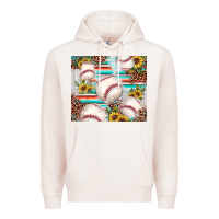 Pale Pink baseball leopard sunflower Premium Hoodie - JahusDesignShop