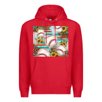 Red baseball leopard sunflower Premium Hoodie - JahusDesignShop