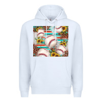White baseball leopard sunflower Premium Hoodie - JahusDesignShop