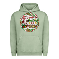 Pigment Oil Green Christmas all i want for christmas is a cow Urban Hoodie - Artiststas