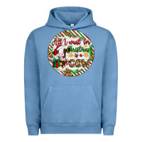 Pigment Pebble Blue Christmas all i want for christmas is a cow Urban Hoodie - Artiststas