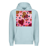 Blue Mist valentines day waffles seamless pattern Premium Hoodie - BundleAndBundleShop