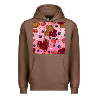 Chestnut valentines day waffles seamless pattern Premium Hoodie - BundleAndBundleShop