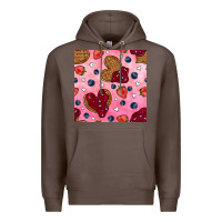 Coffee valentines day waffles seamless pattern Premium Hoodie - BundleAndBundleShop