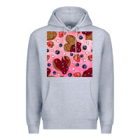 Heather Grey valentines day waffles seamless pattern Premium Hoodie - BundleAndBundleShop