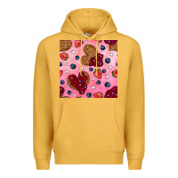Mustard valentines day waffles seamless pattern Premium Hoodie - BundleAndBundleShop