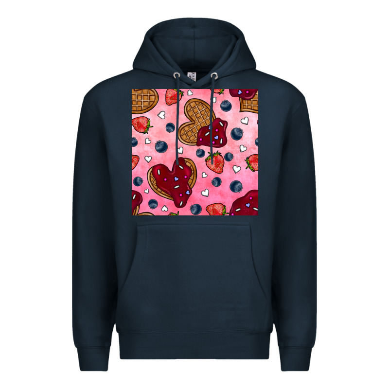 Valentines Day Waffles Seamless Pattern Premium Hoodie by BundleAndBundleShop | Teevron