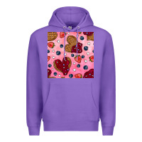 Purple valentines day waffles seamless pattern Premium Hoodie - BundleAndBundleShop