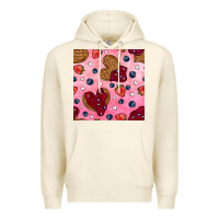 Sandshell valentines day waffles seamless pattern Premium Hoodie - BundleAndBundleShop