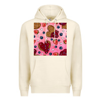 Tofu valentines day waffles seamless pattern Premium Hoodie - BundleAndBundleShop