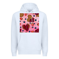 White valentines day waffles seamless pattern Premium Hoodie - BundleAndBundleShop
