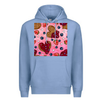 Colony Blue valentines day waffles seamless pattern Premium Hoodie - BundleAndBundleShop