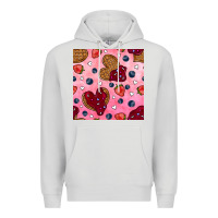 Dove Grey valentines day waffles seamless pattern Premium Hoodie - BundleAndBundleShop