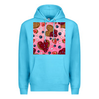 Ocean Blue valentines day waffles seamless pattern Premium Hoodie - BundleAndBundleShop