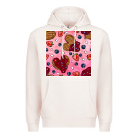 Pale Pink valentines day waffles seamless pattern Premium Hoodie - BundleAndBundleShop