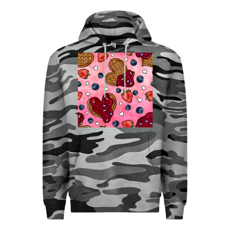 Valentines Day Waffles Seamless Pattern Premium Hoodie by BundleAndBundleShop | Teevron