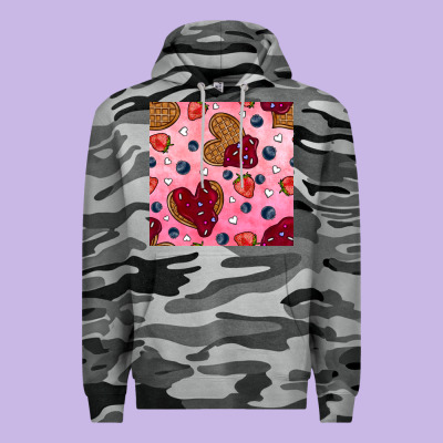 Valentines Day Waffles Seamless Pattern Premium Hoodie Designed By Bundleandbundleshop