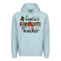 Blue Mist santas favourite teacher Premium Hoodie - AdoDesignShop