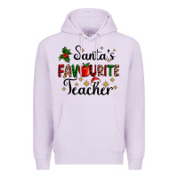 Lilac santas favourite teacher Premium Hoodie - AdoDesignShop